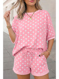 Aapparella Polka Dots Print Half Sleeve Top Shorts Set