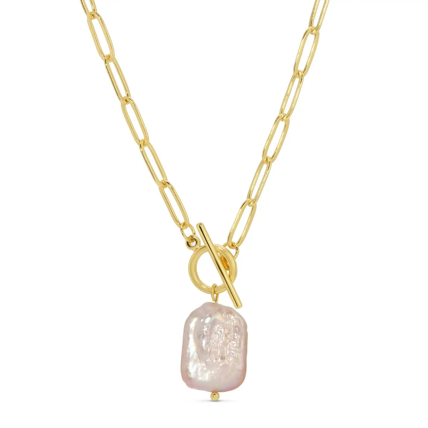 Splendid Iris Baroque Pearl Toggle Necklace