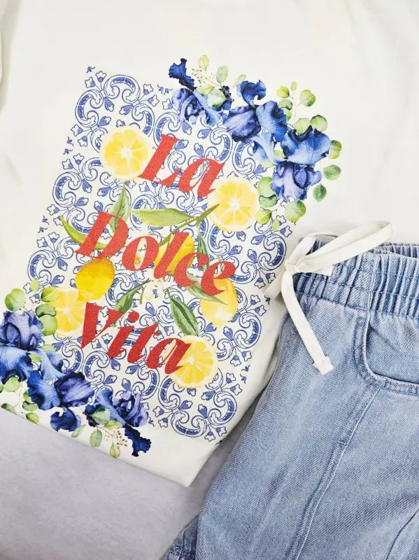 Jade By Jane Dolce Vita Lemon Graphic Tee