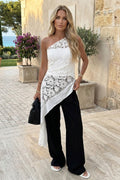 Sundayup Lace Asymmetric Top
