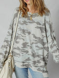Aapparella Camouflage Print Loose Fit Long Sleeve Pullover