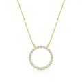 Splendid Iris Delicate Open Circle Pendant with Cz Necklace