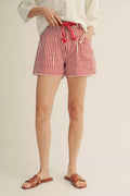 Jodifl Drawstring waist stripe shorts