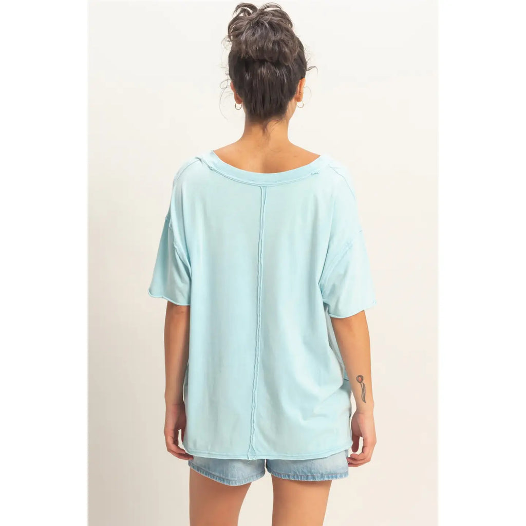 Hyfve Washed V-Neck Oversized Tee