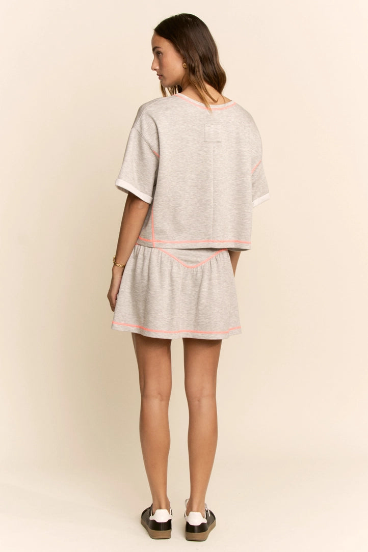 Davi & Dani Soft Knit Crop Top with Skort Set