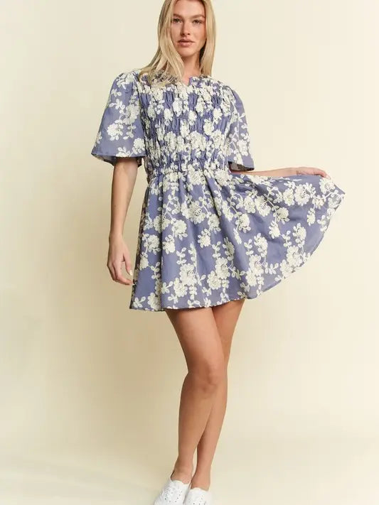 Jade BY Jane Embroidery Detail Floral Mini Dress
