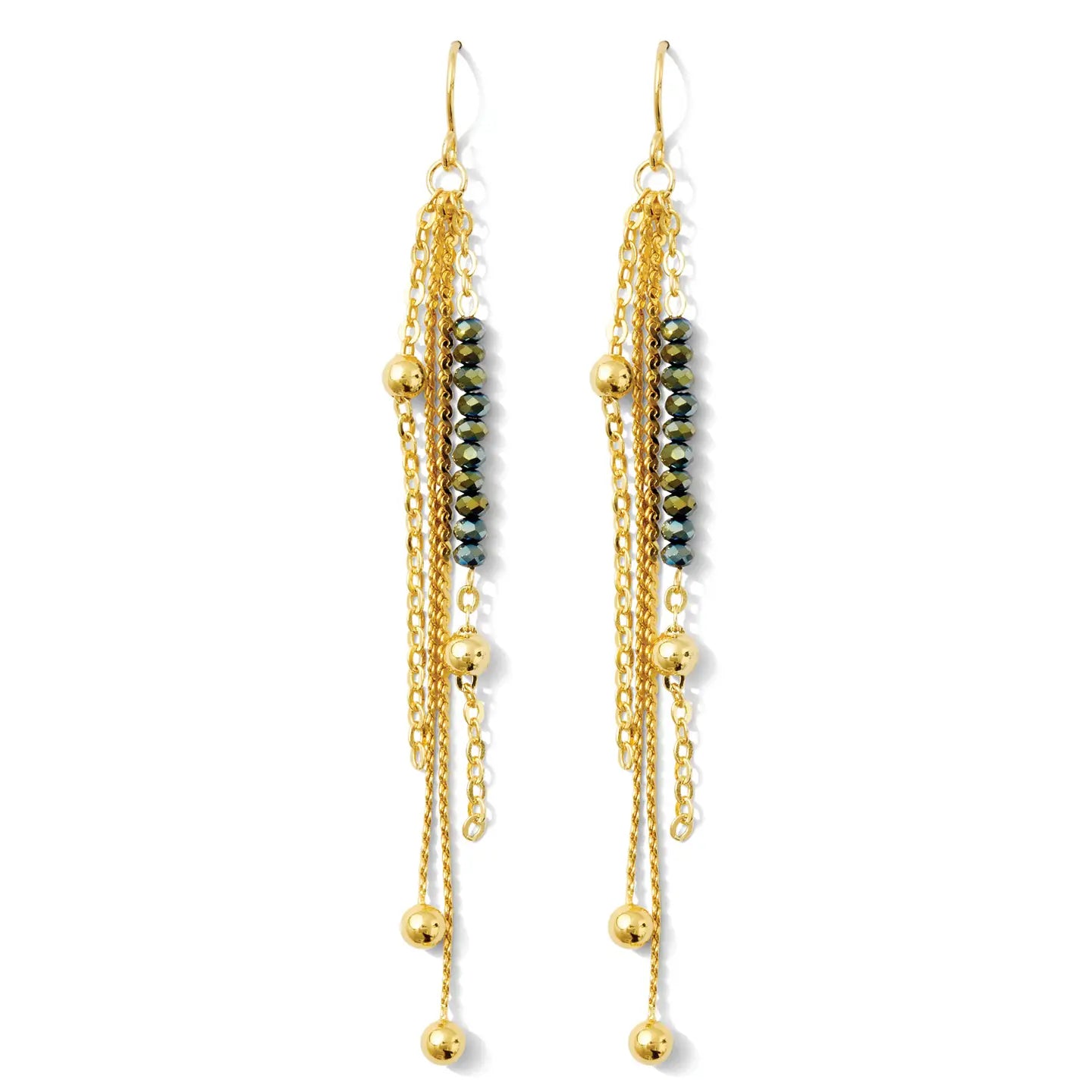 Splendid Iris Long Bead Earring