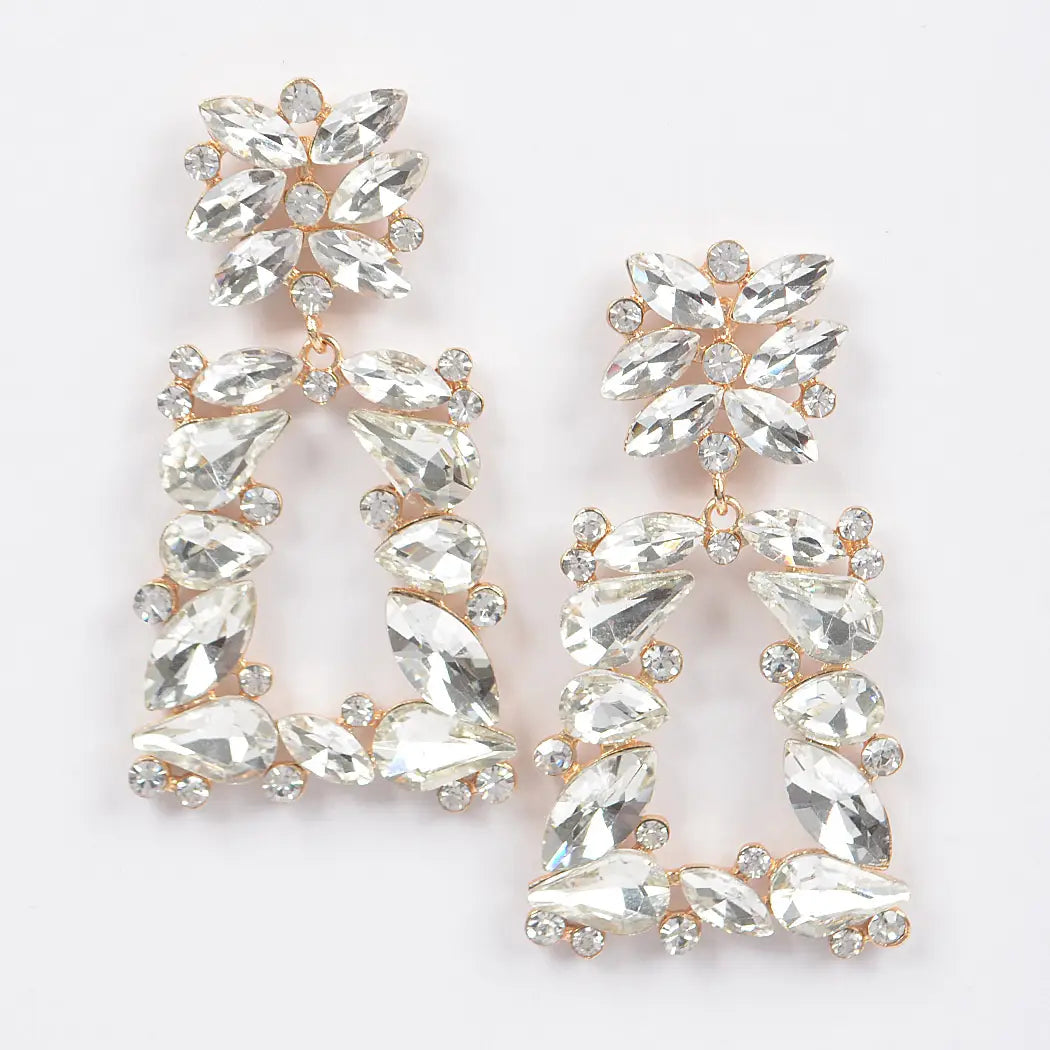 H&D Flower Trapezoid Dangle Earring