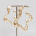 WH Gold Geometric Textured 1.5"Earring