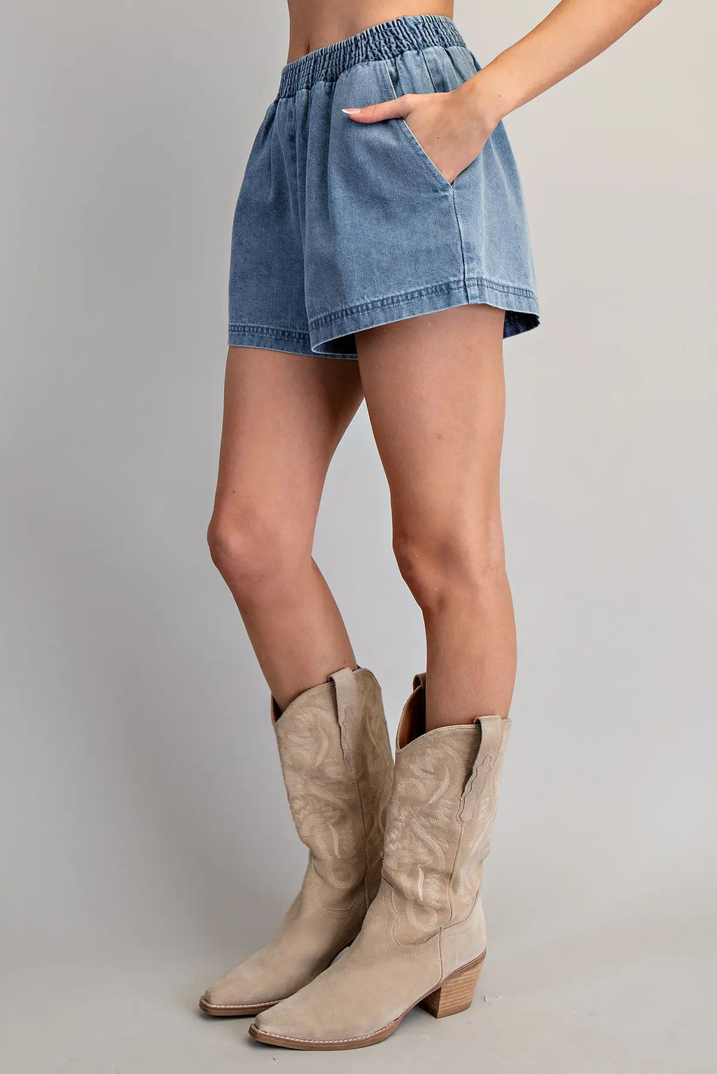 Eesome Elastic Waist Denim Short