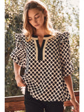 Oddi Allover Polka Dot Shift Blouse