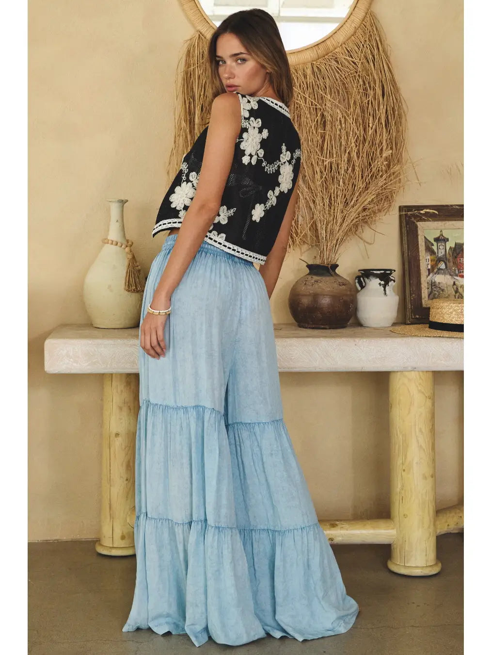 Oddi Washed Boho Palazzo Plus Pants