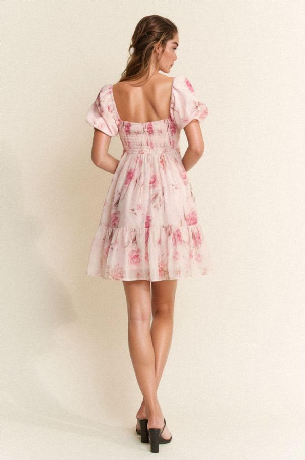 Davi & Dani Lace Mini Dress Ruffle Sleeve