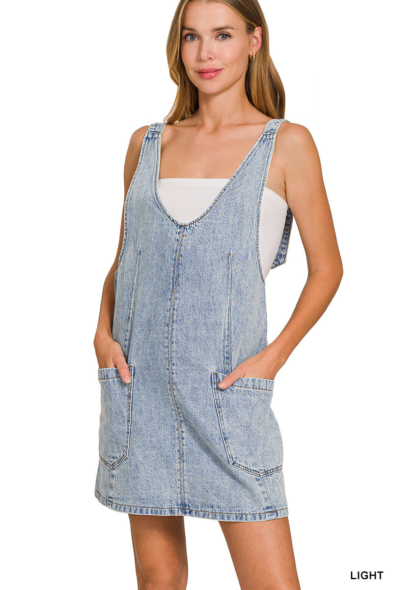 Zenana Denim Overall Dress