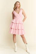 Jade By Jane Gingham Tiered Mini Dress
