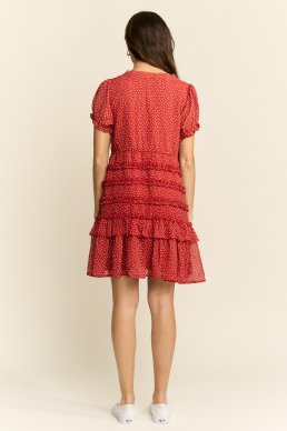 JBJ V Neck Tier Mini Dress