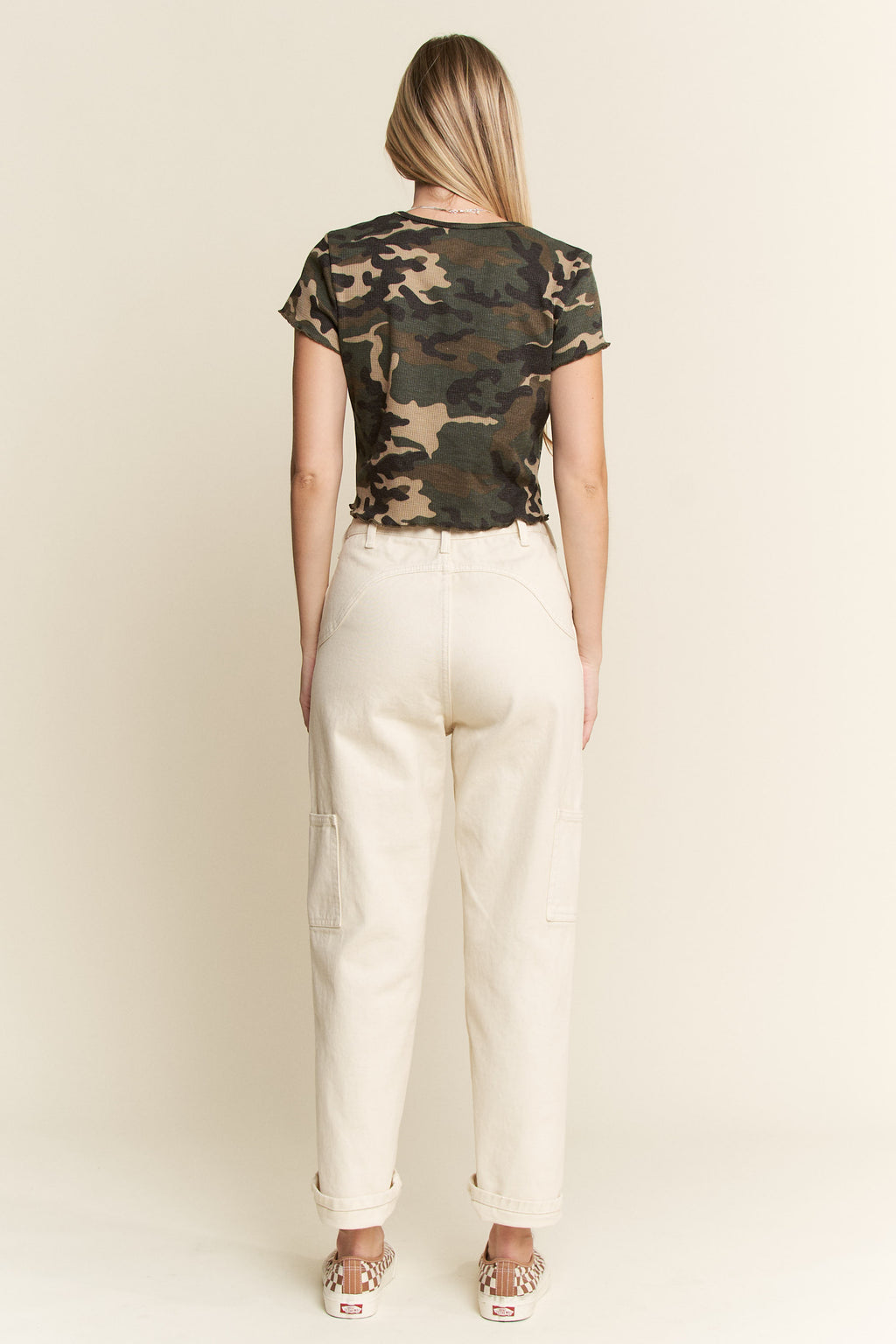 Jade By Jane Short Sleeve Camo Print Top
