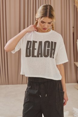 JBJ Sheer Beach Cropped Tee