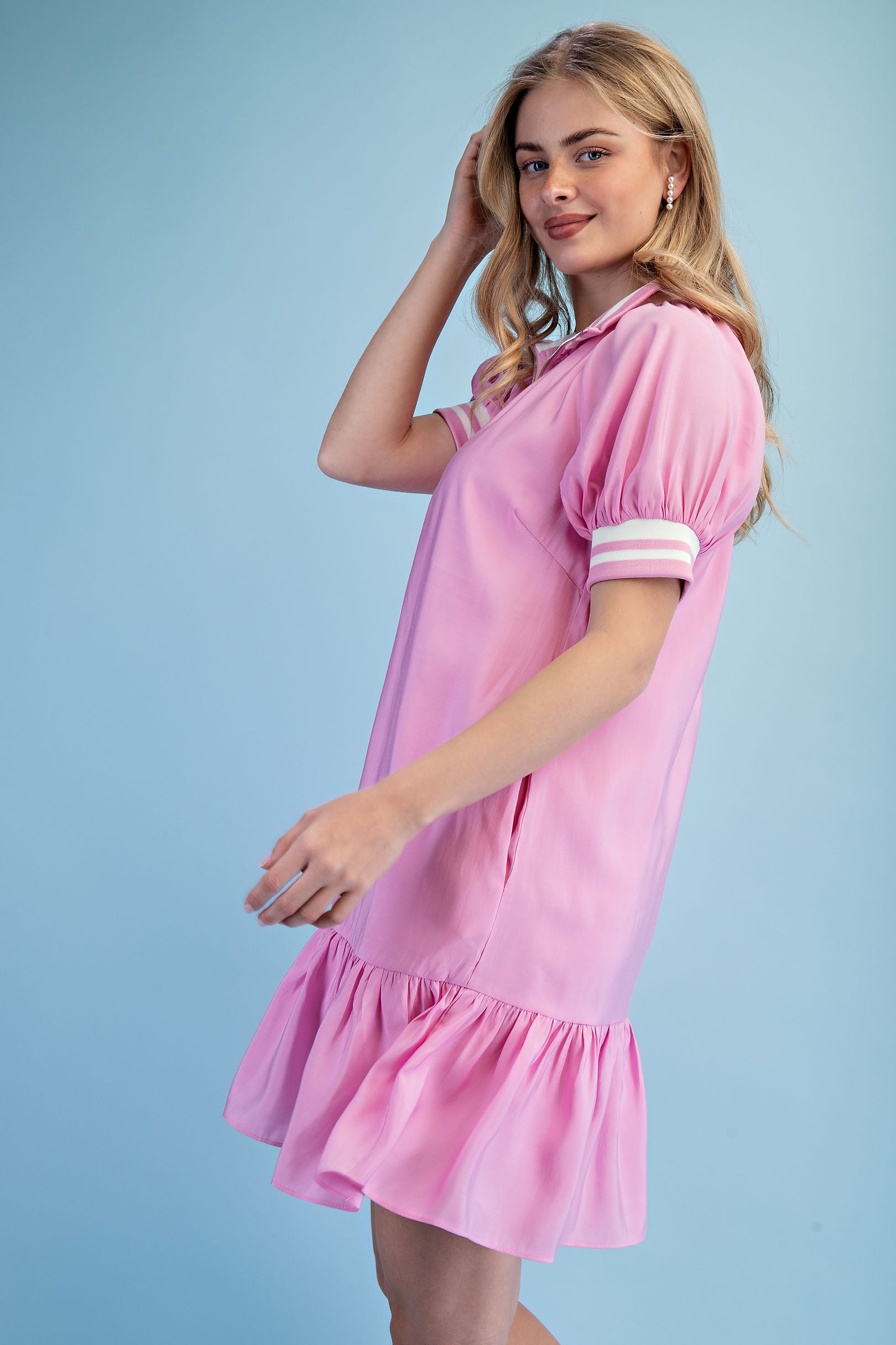 Gigio Half Zip Neck Mini Dress