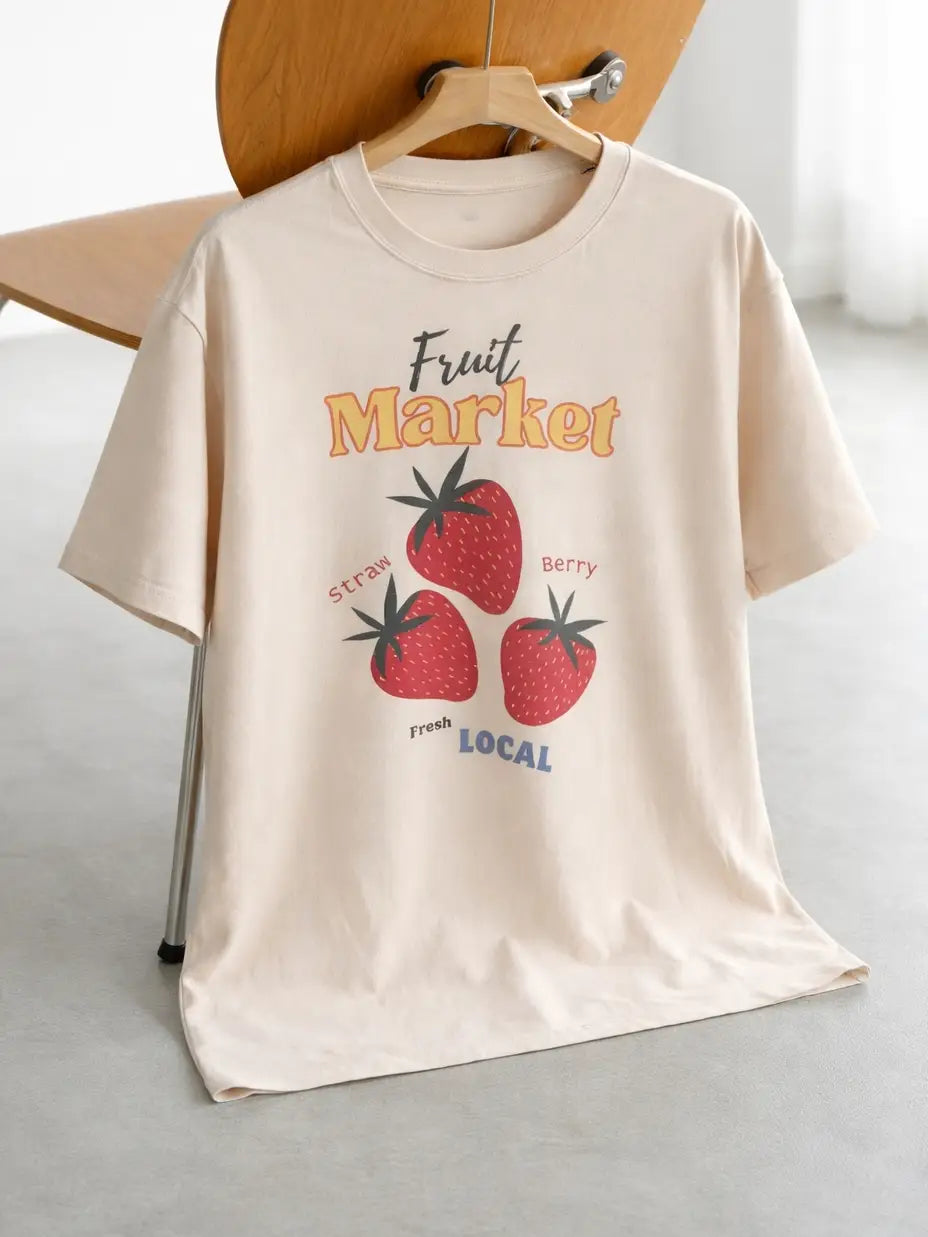 Jade By Jane Fruit Market Strawberry Tee
