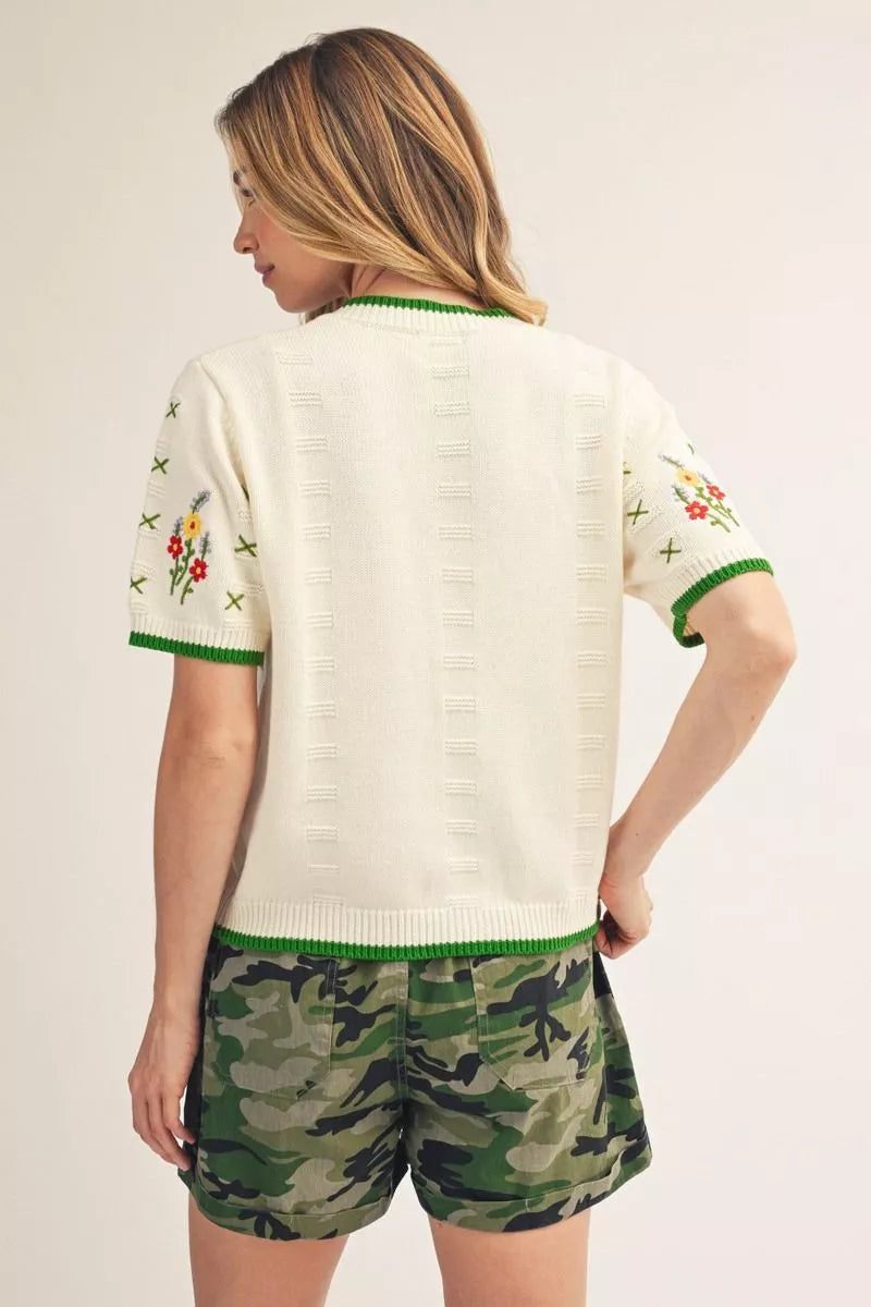Jodifl Short Sleeve Sweater Floral