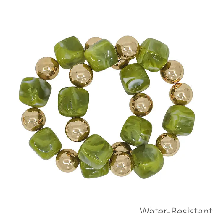 WH Water Resistant Set 16mm and 14mm Stretch Bracelets