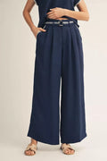 Jodifl Belted Waist Wide Leg Slacks