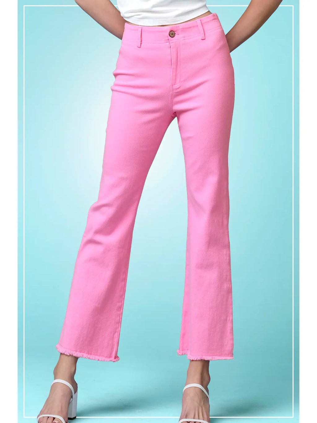 La Miel Soft Washed High Waisted Flare Pants