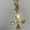 Hammered Cross Pendant Necklace