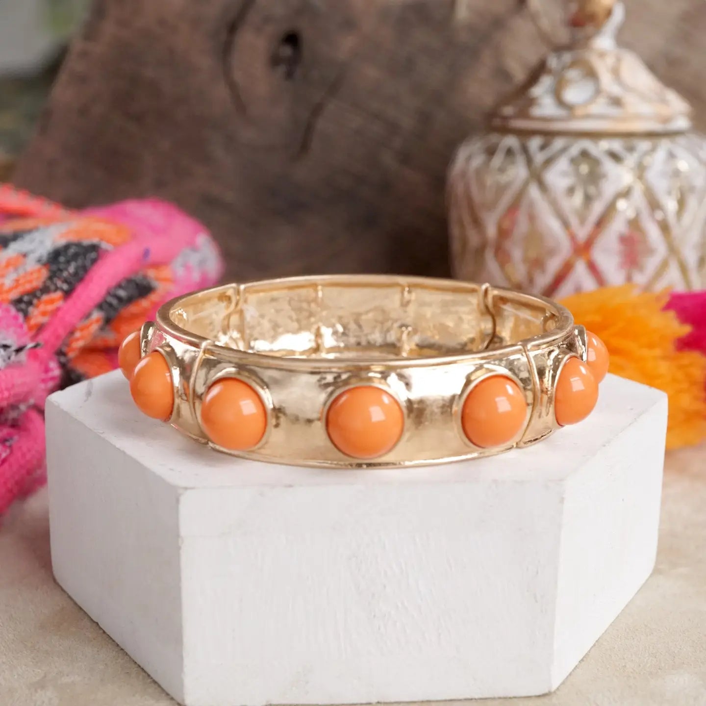 Eternity Statement Bangle Orange