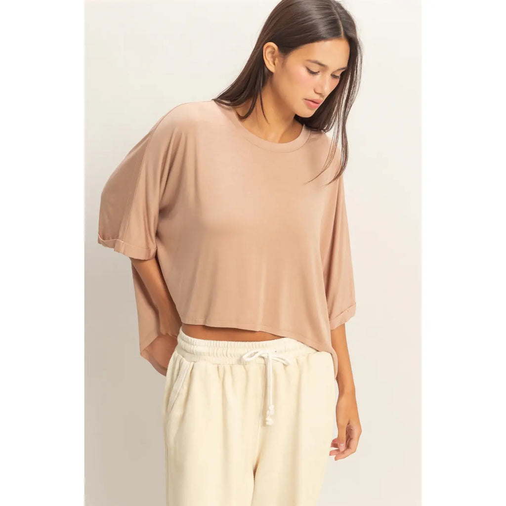 Hyfve Relaxed High-Low Batwing Sleeve Top