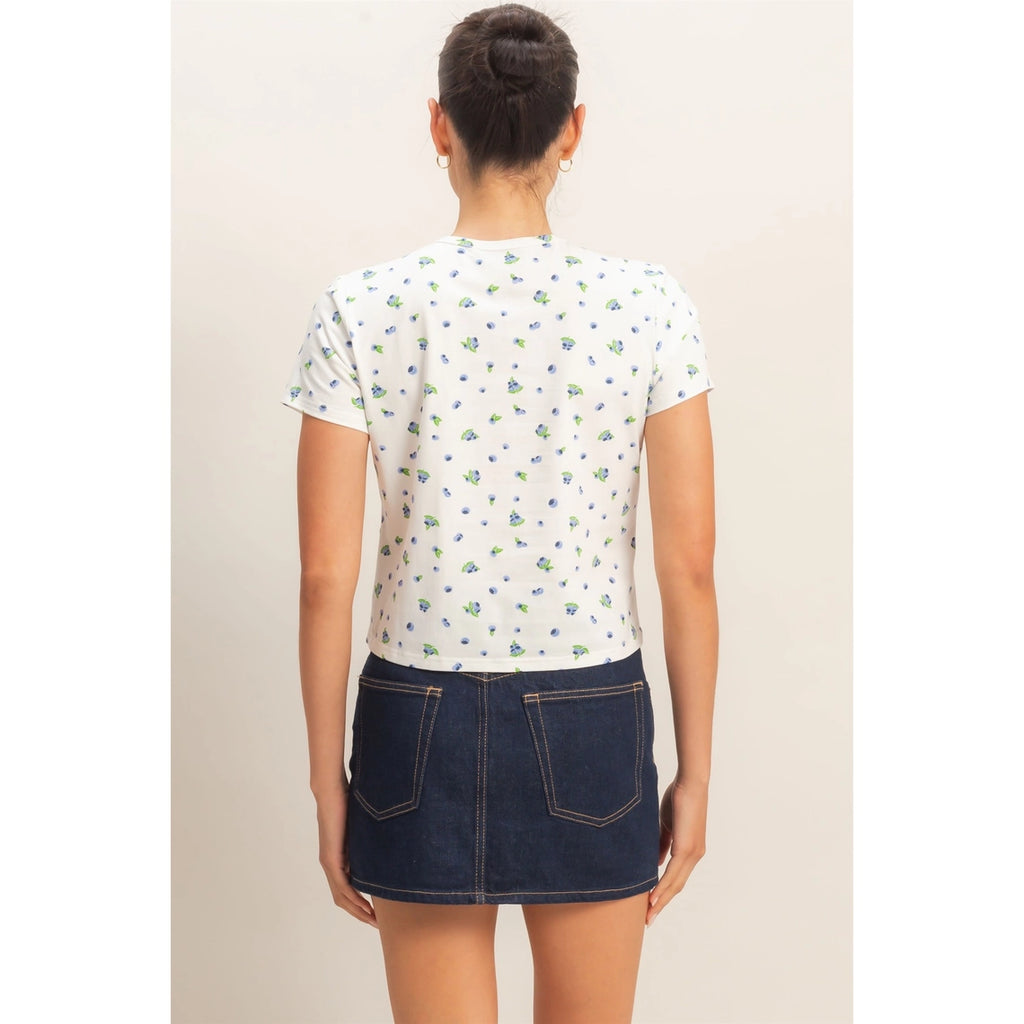 Hyfve Blueberry Print Crew Neck Tee