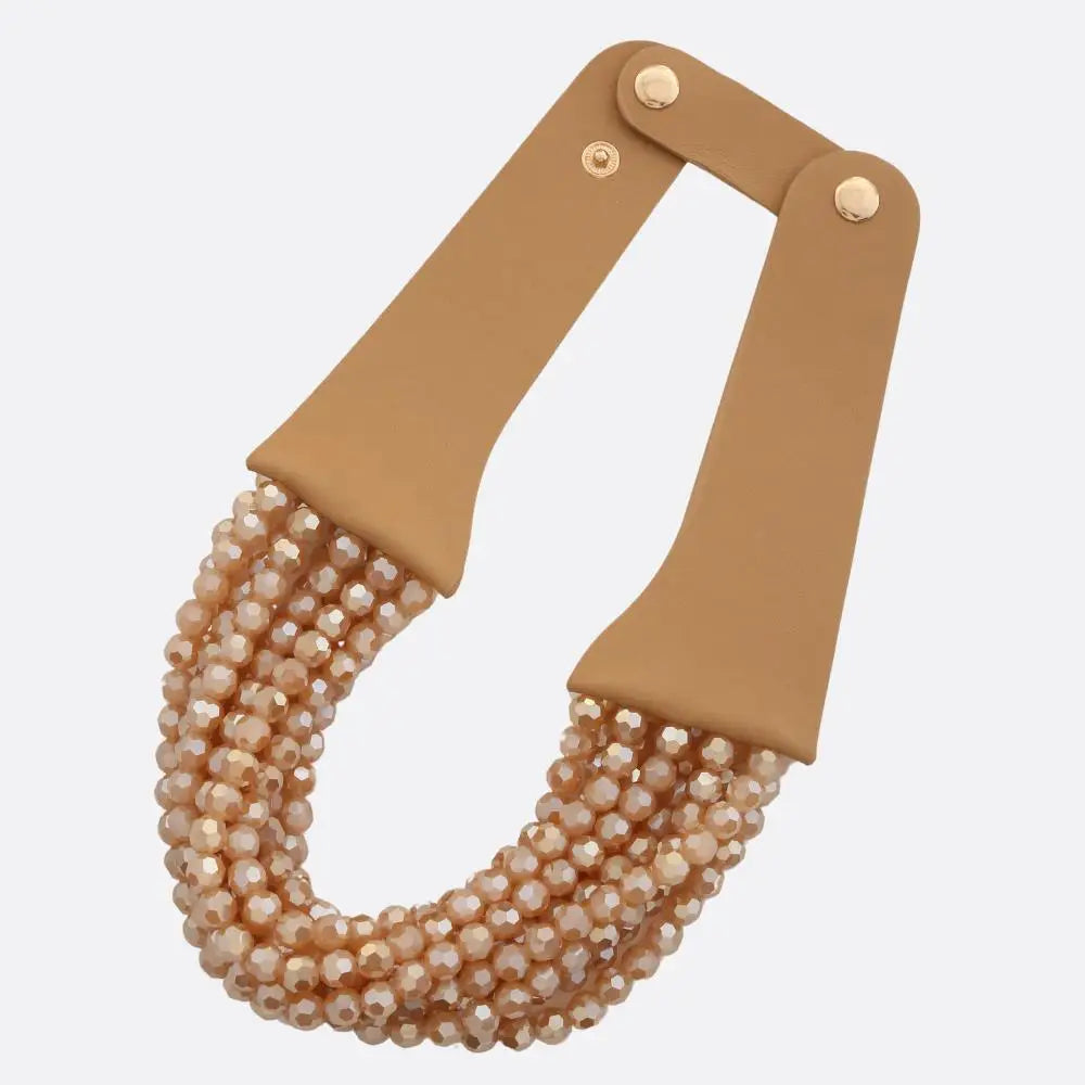 Faire Beaded Thick Layered Necklace