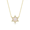 Splendid Iris Delicate Pave Star Of David Pendant Necklace