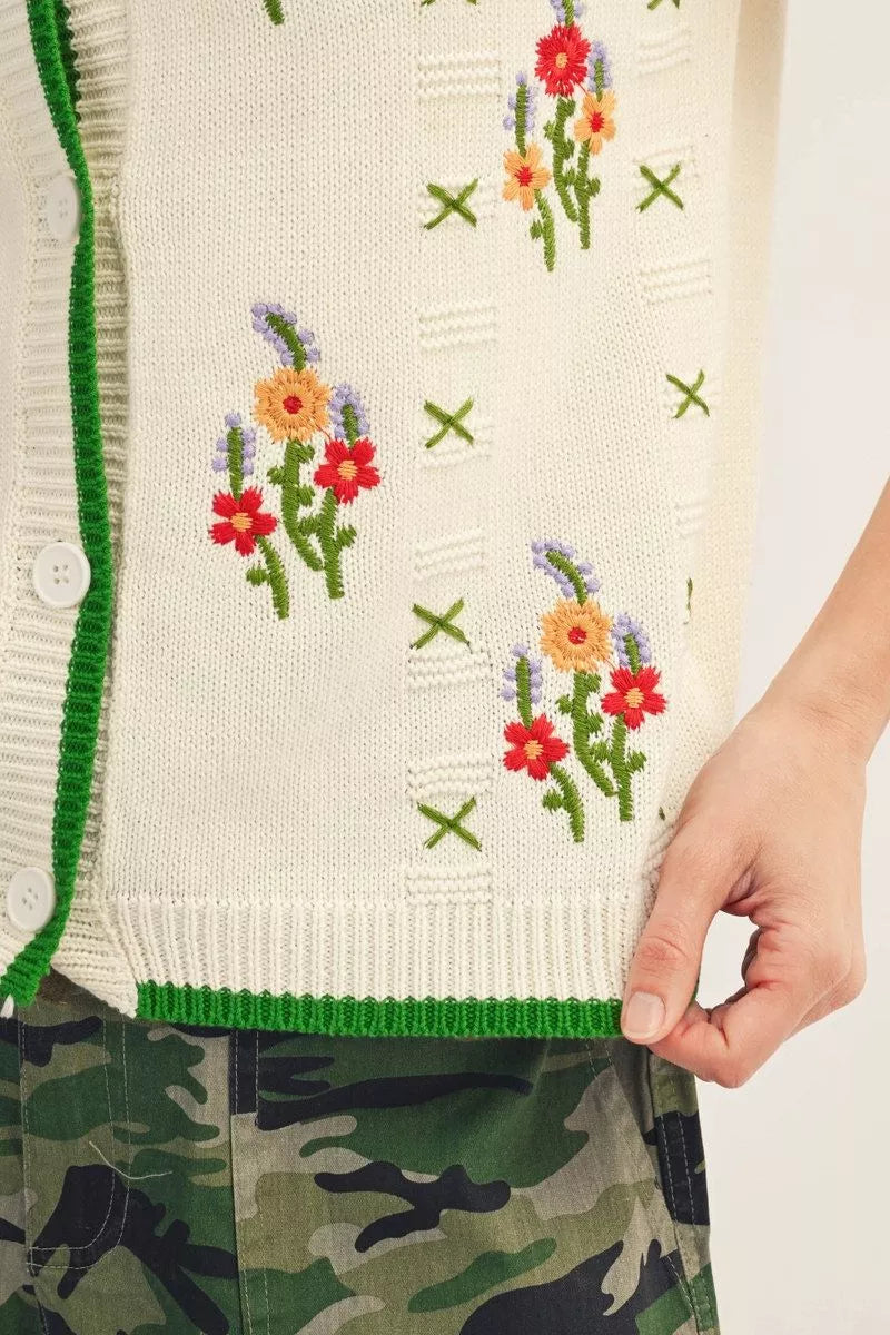 Jodifl Short Sleeve Sweater Floral