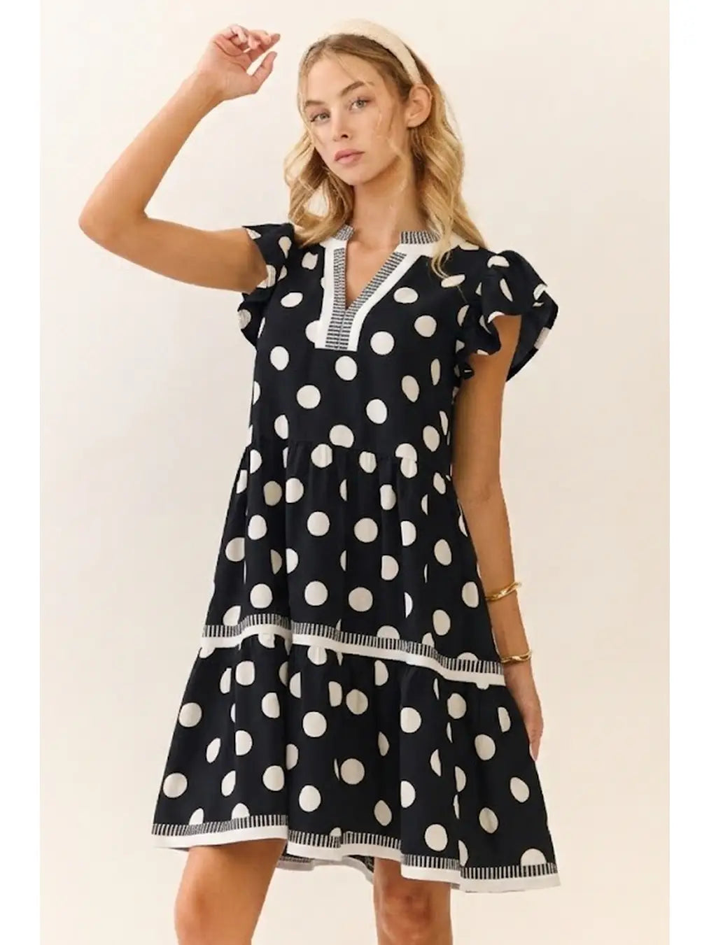 Oddi Tiered Polka Dot Dress