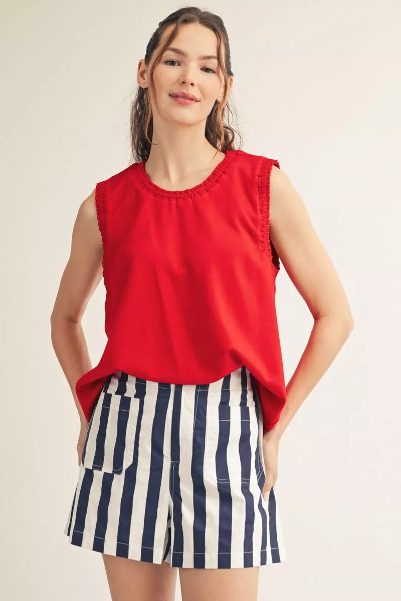 Jodifl Smocking Edge Detail Causal Tank