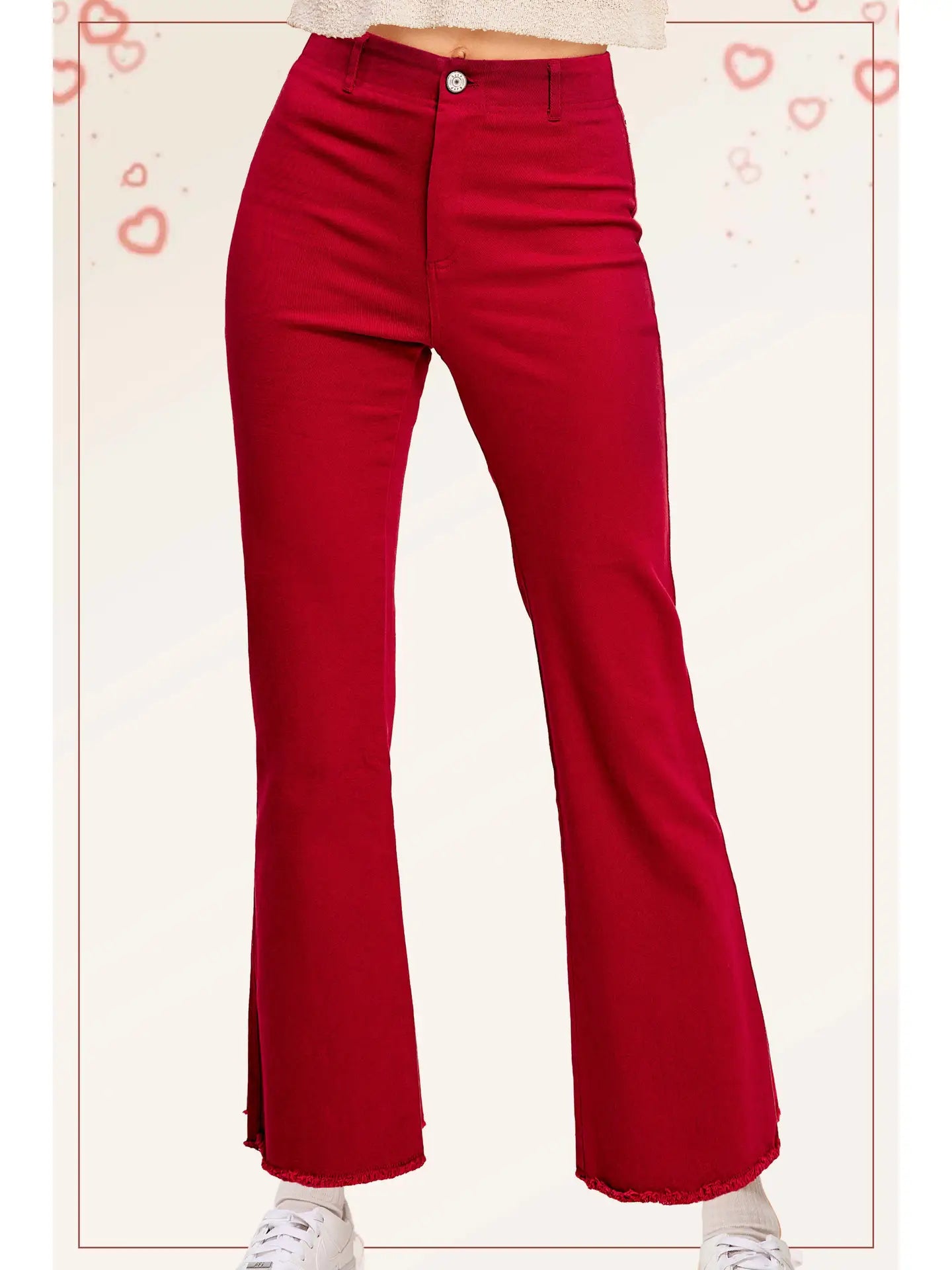 La Miel Soft Washed High Waisted Flare Pants