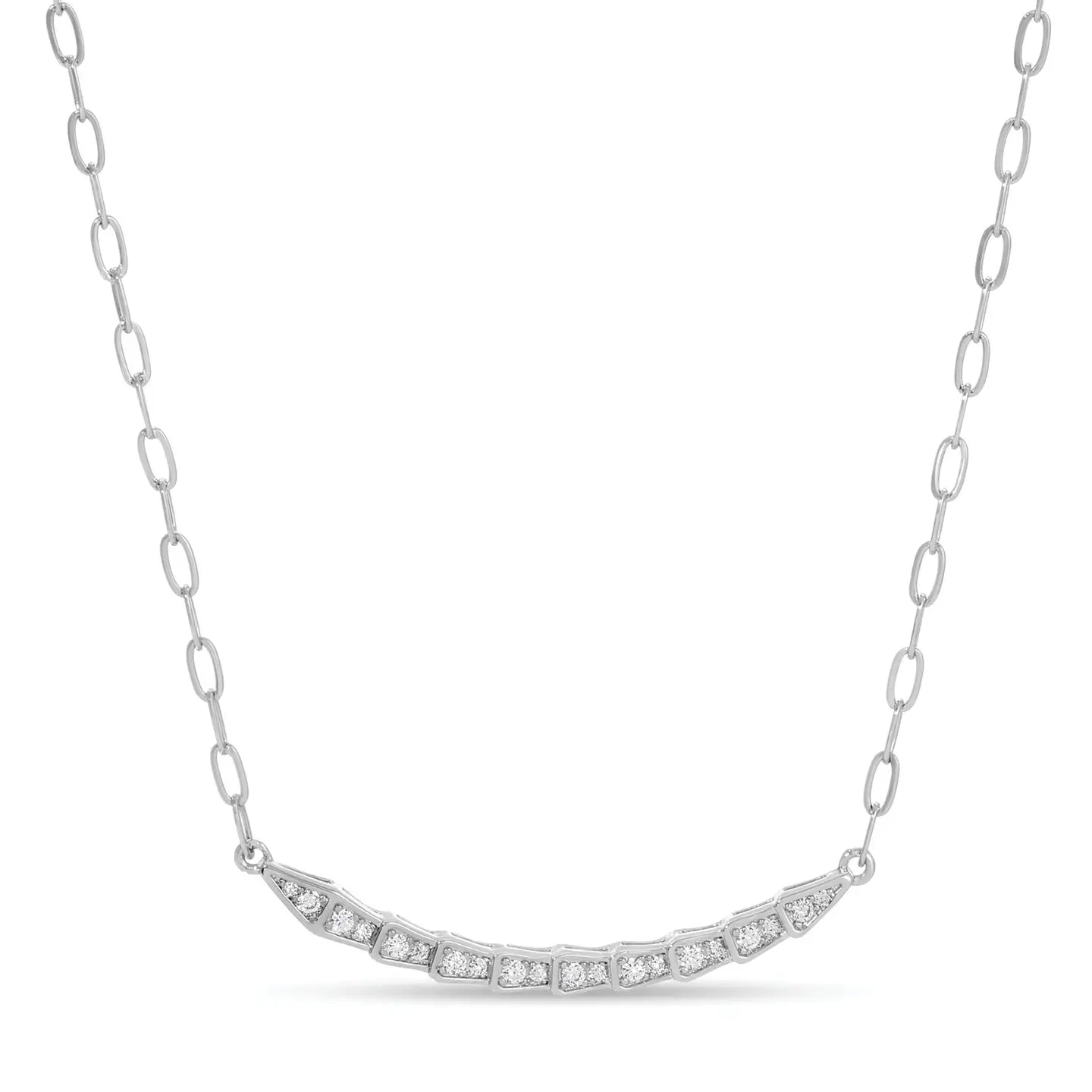 Splendid Iris Pave Arrow Paperclip Chain Necklace