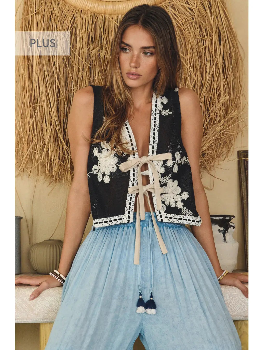 Oddi Washed Boho Palazzo Plus Pants