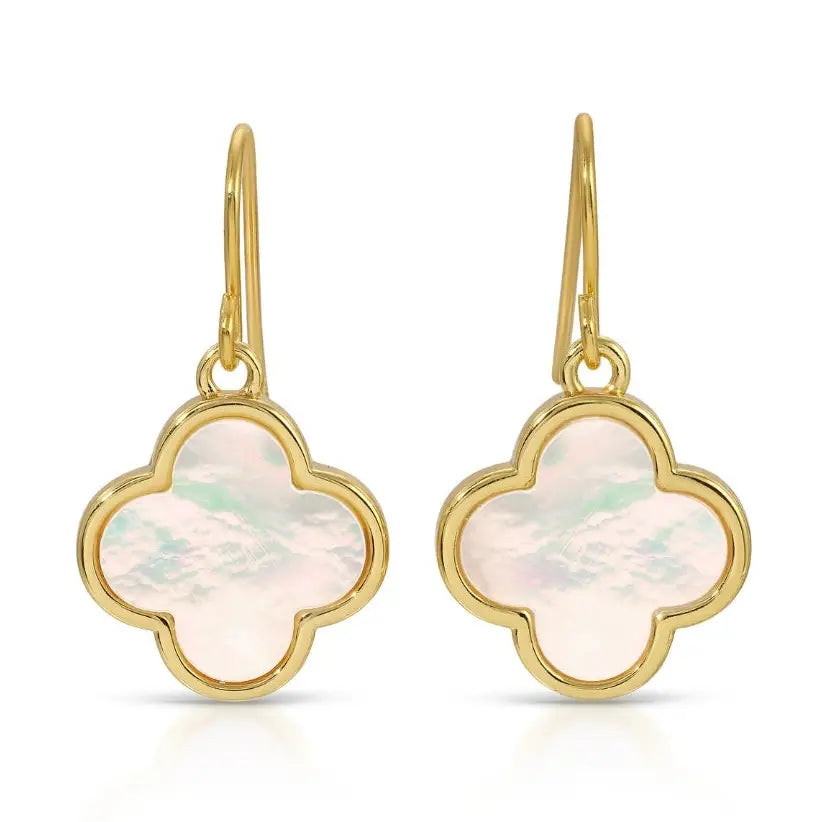 Splendid Iris Quatrefoil Drop Earrings