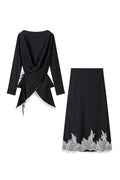 Sundayup Asymmetrical Wrap Blouse and Skirt Set
