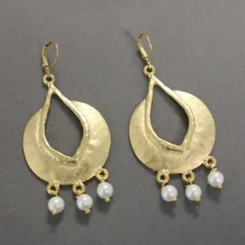 Matte Gold Plated Chandelier Earring