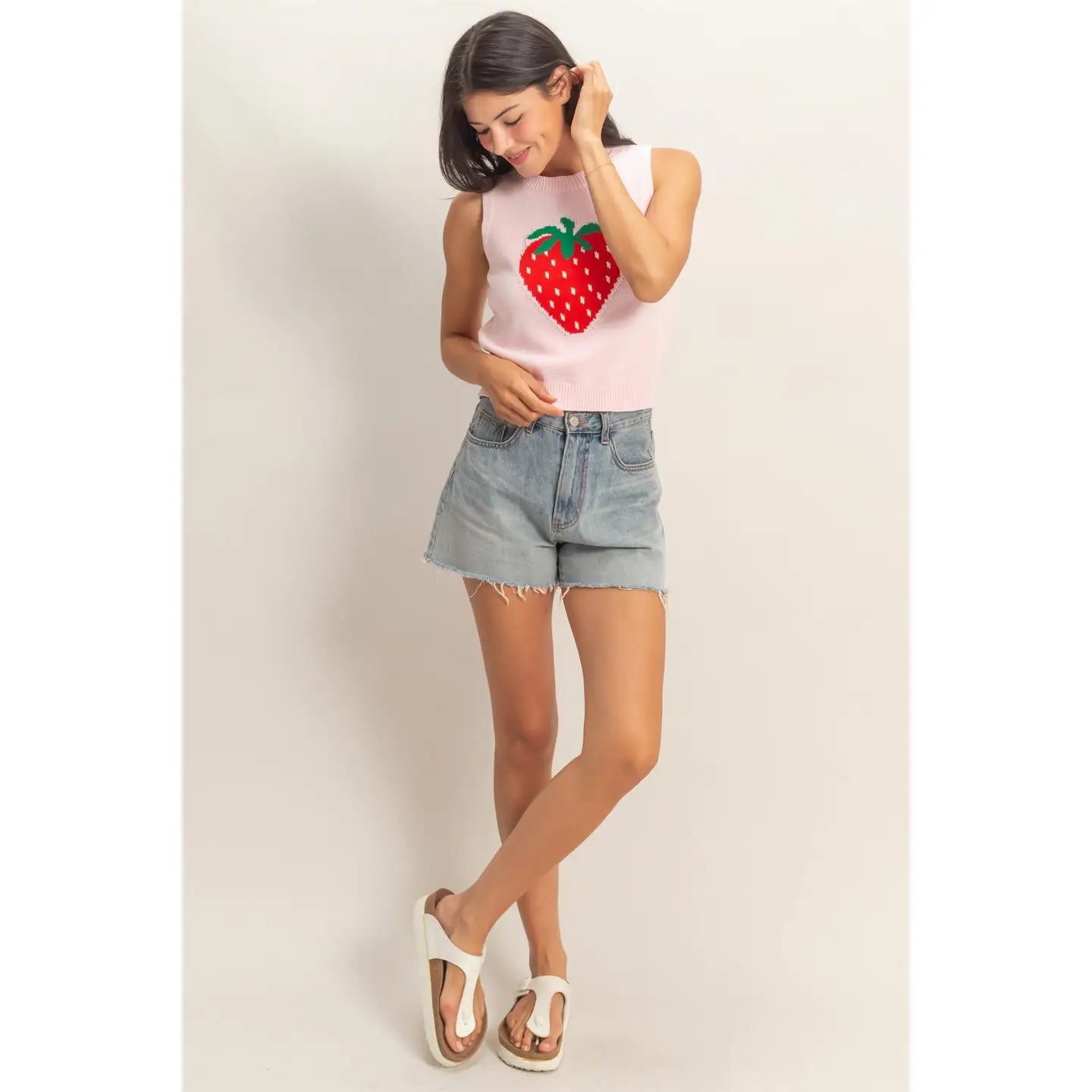 Hyfve Strawberry Sleeveless Knit Top