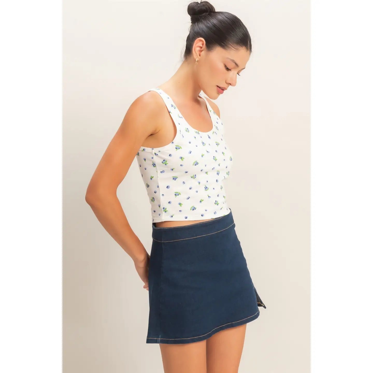 Hyfve Scoop Neck Blueberry Print Tank