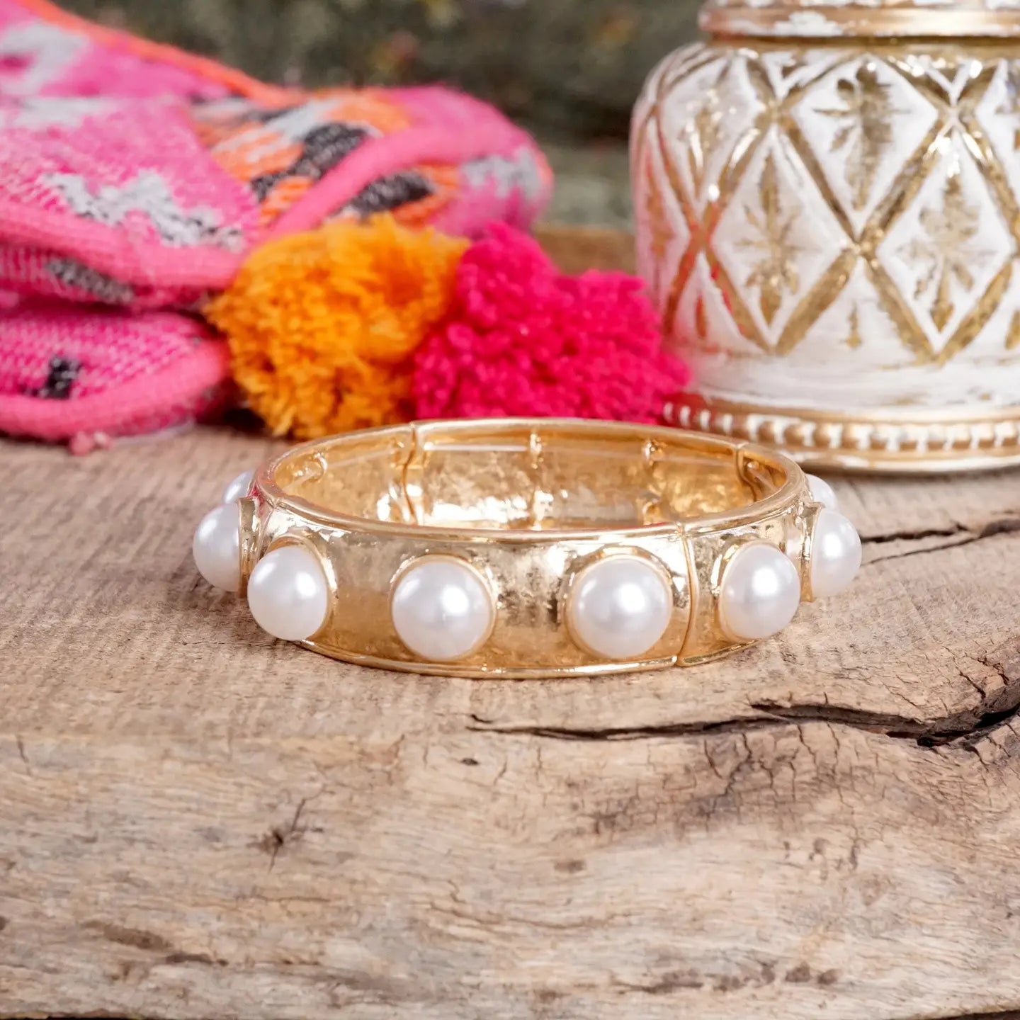 Eternity Statement Bangle Pearl