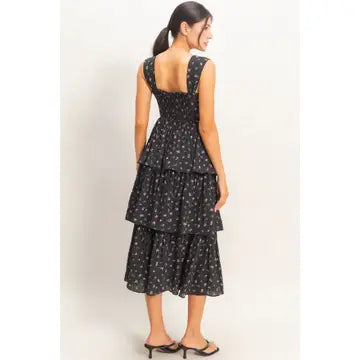 Hyfve Floral Tiered Dress With Boning