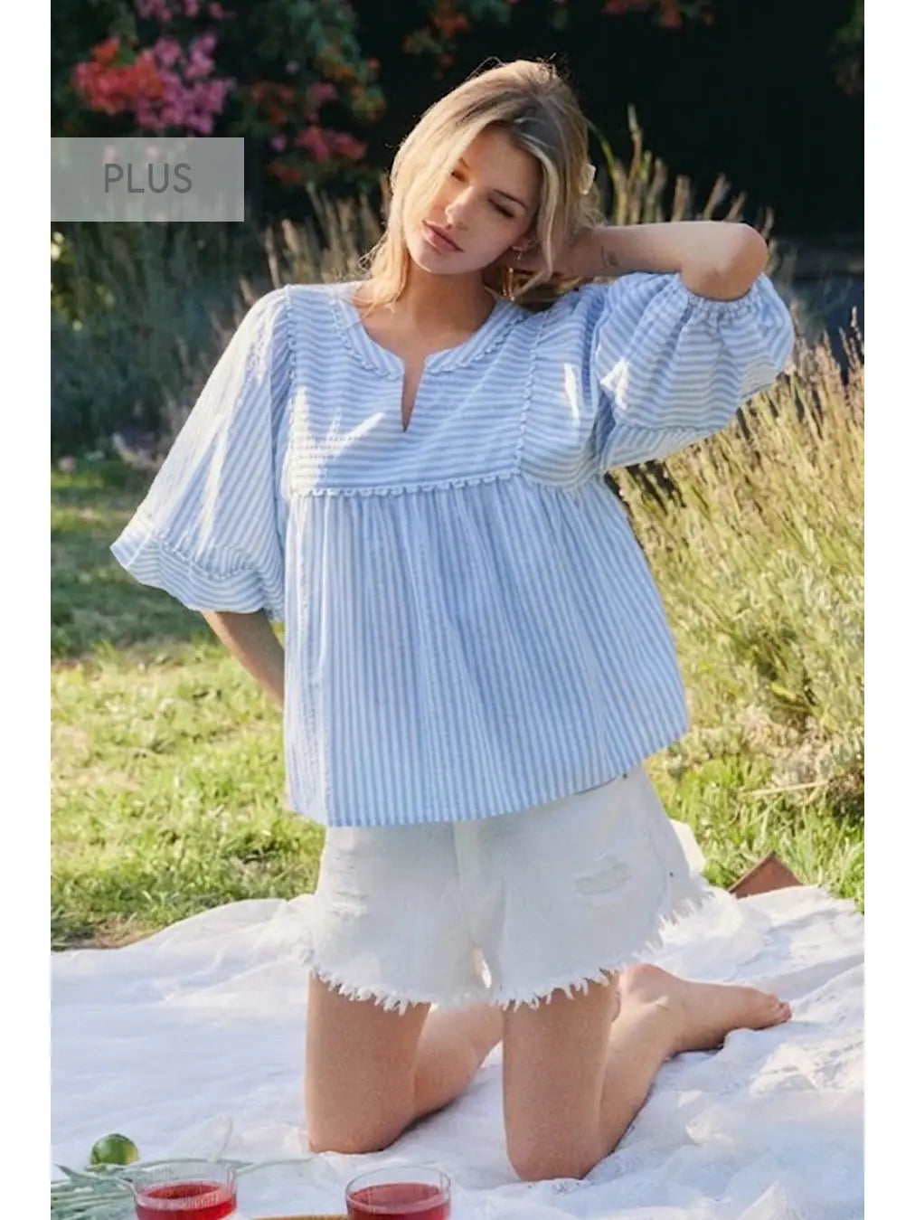 Oddi Striped Woven Top
