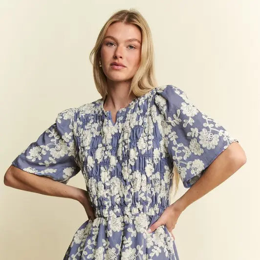 Jade By Jane Curvy Embroidered Floral Mini Dress