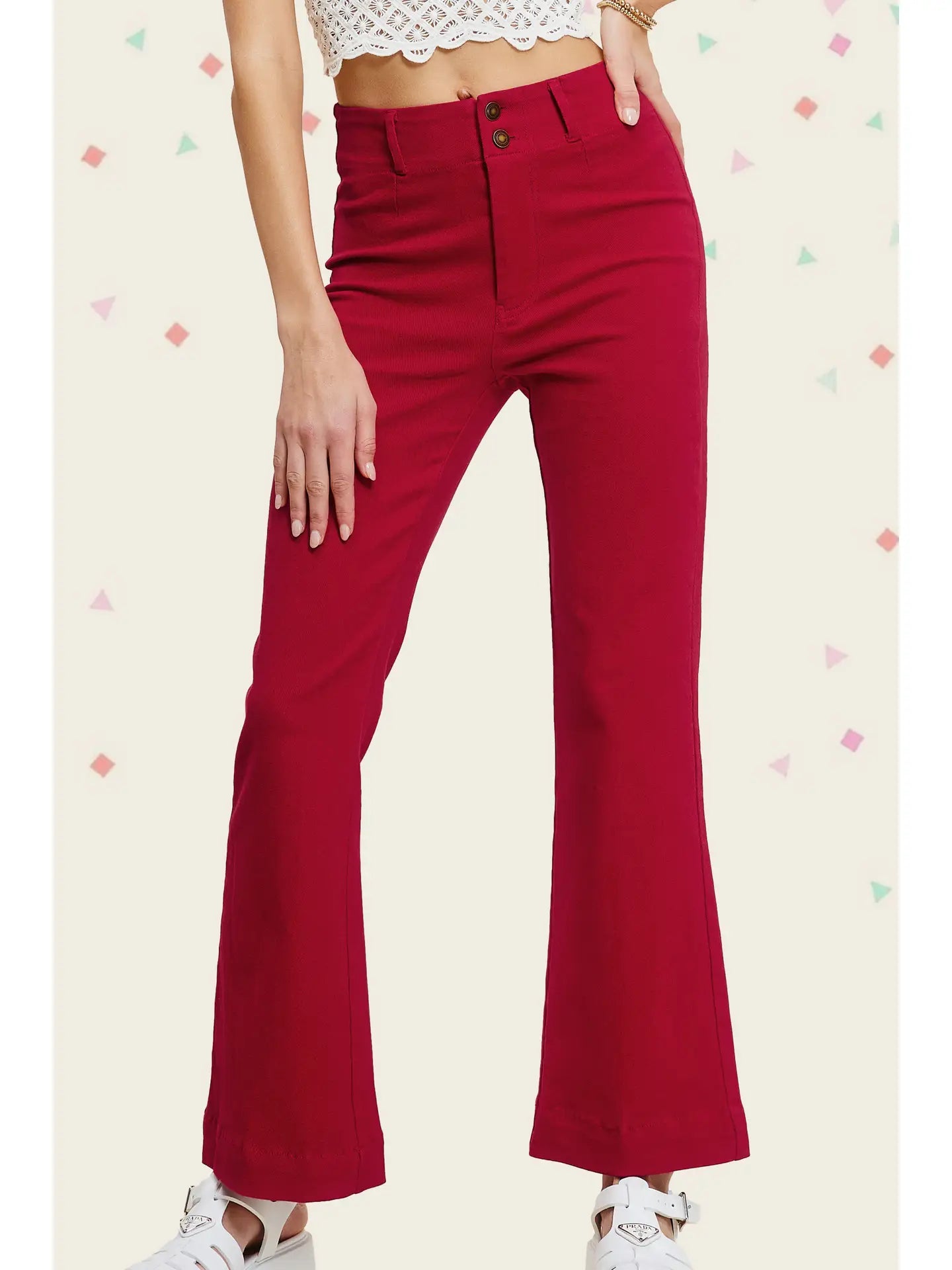 La Miel Soft Washed Highwaisted Wide Flare Pants
